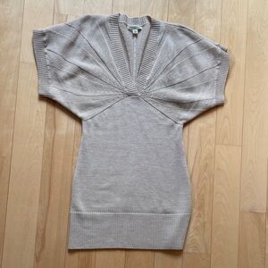 Banana Republic Taupe V-Neck Knit Sweater Dress